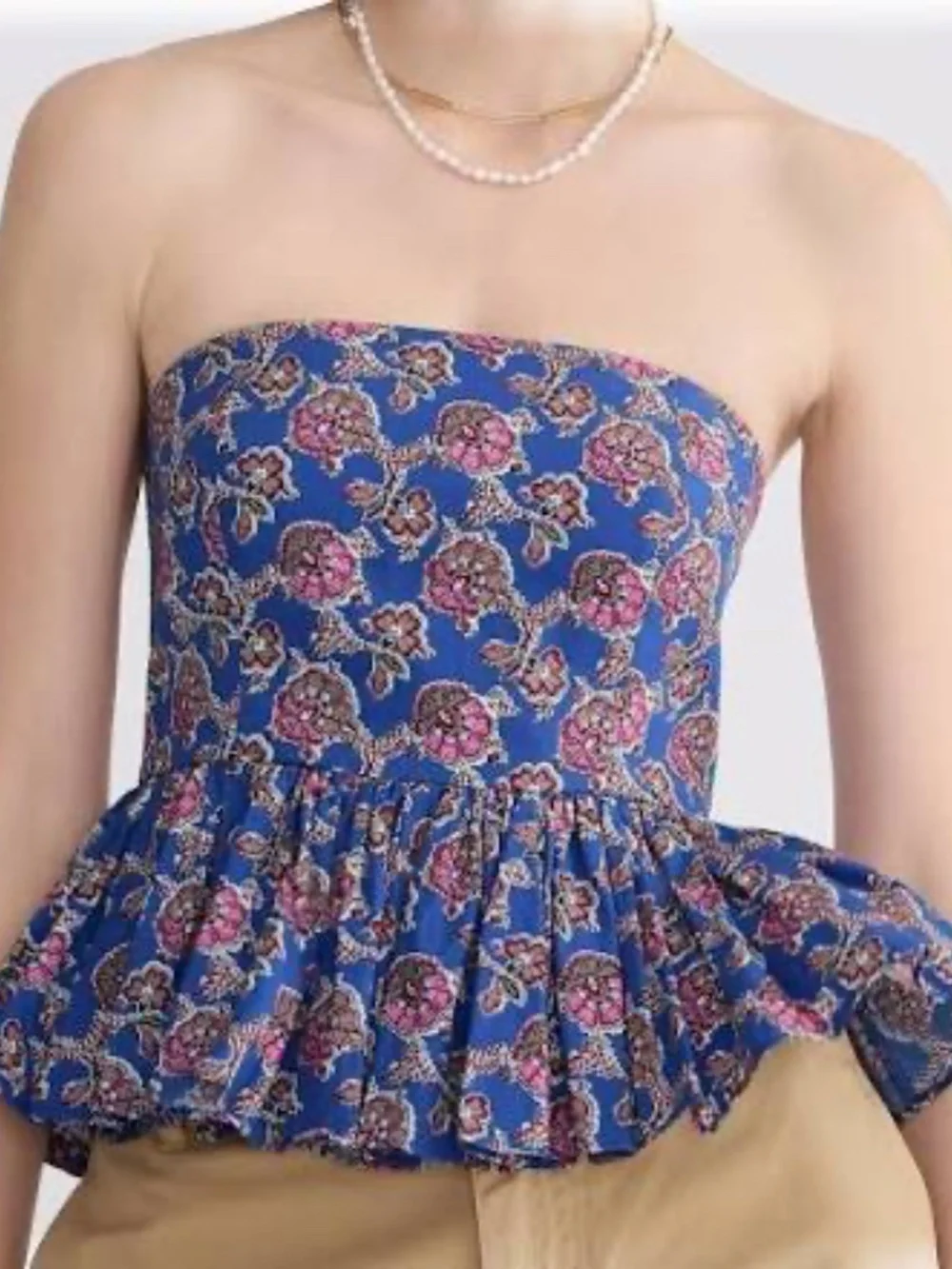 NWT J.Crew Strapless Peplum Top - Picture 1 of 5